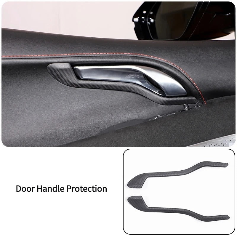 Carbon fibre protection for air conditioning vents & door handles for Lotus EMIRA