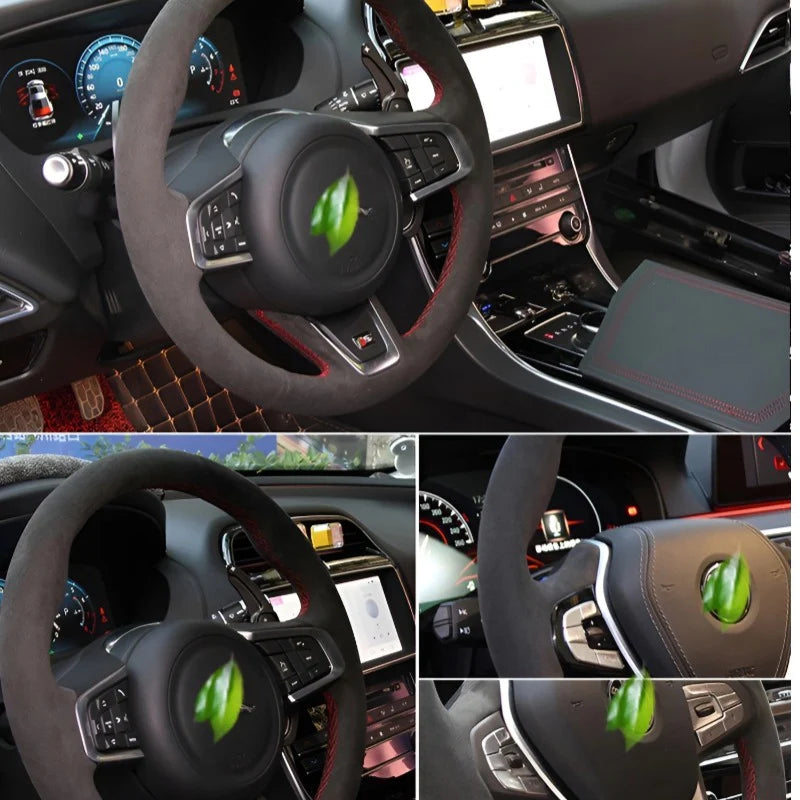 Hand Stitched Leather Steering Wheel Cover for Lotus