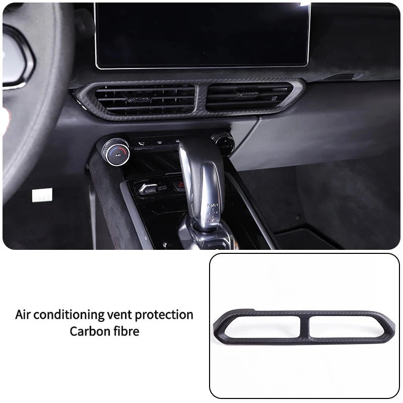 Carbon fibre protection for air conditioning vents & door handles for Lotus EMIRA