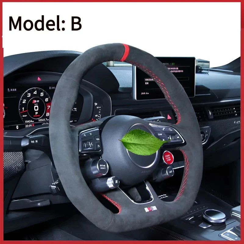 Hand Stitched Leather Steering Wheel Cover for Lotus