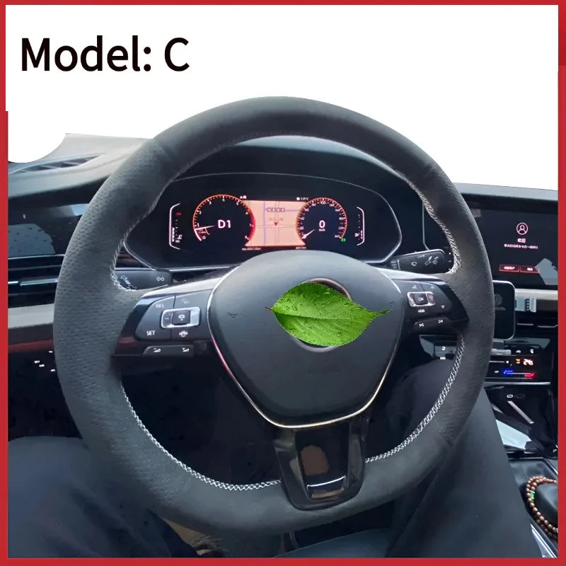 Hand Stitched Leather Steering Wheel Cover for Lotus