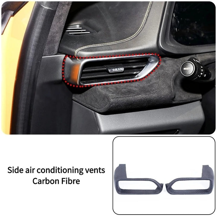 Carbon fibre protection for air conditioning vents & door handles for Lotus EMIRA